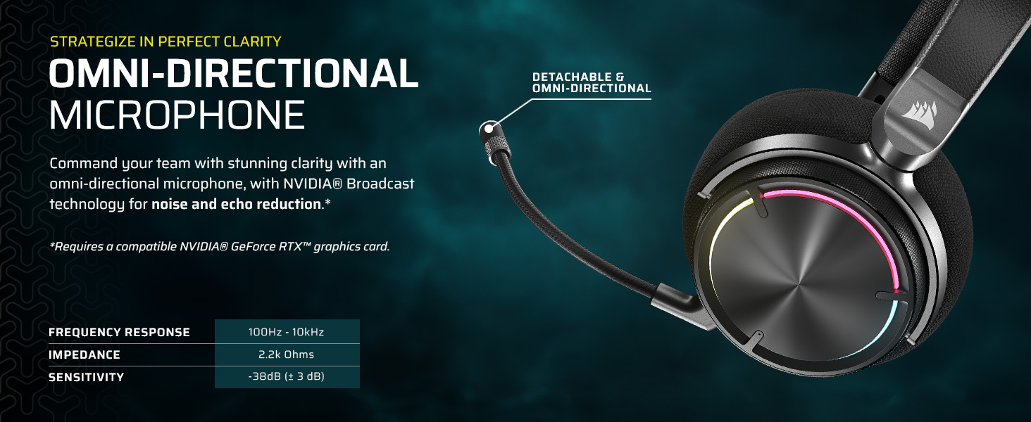 omni-directional microphone; detachable microphone; noise reduction; nvidia broadcast headset;