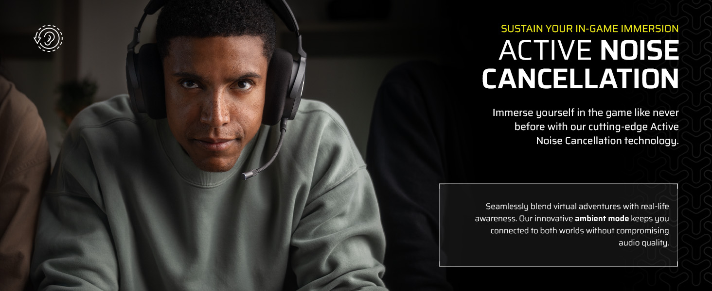 active noise cancellation; noise cancelling headset; noise cancelling headphones; immersive headset