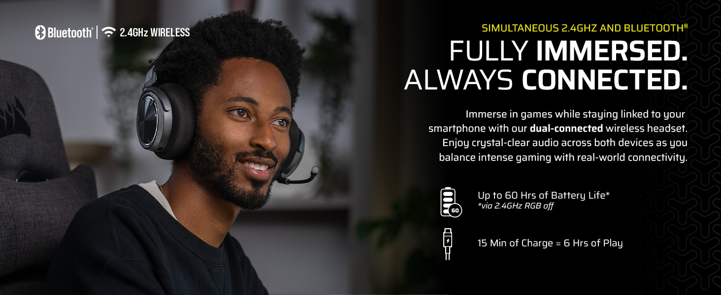 wireless headset; bluetooth headset; 2.4GHz wireless headset; dual connectivity;