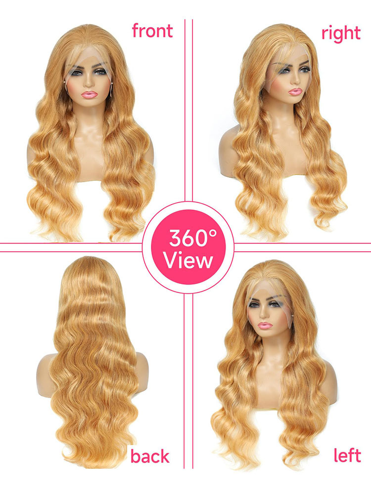 Gale Ginger Body Wave Wigs Reddish Brown Honey Blonde Colored Wigs Red 13x4 Lace Front Human Hair Wigs 