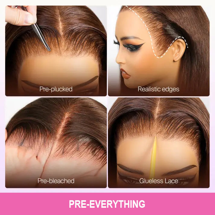 Anna 5x5 Body Wave P4/27 Ready to Go Glueless Human Hair Wigs Pre Bleached Lace Closure Wig with Drawstring-wigflash