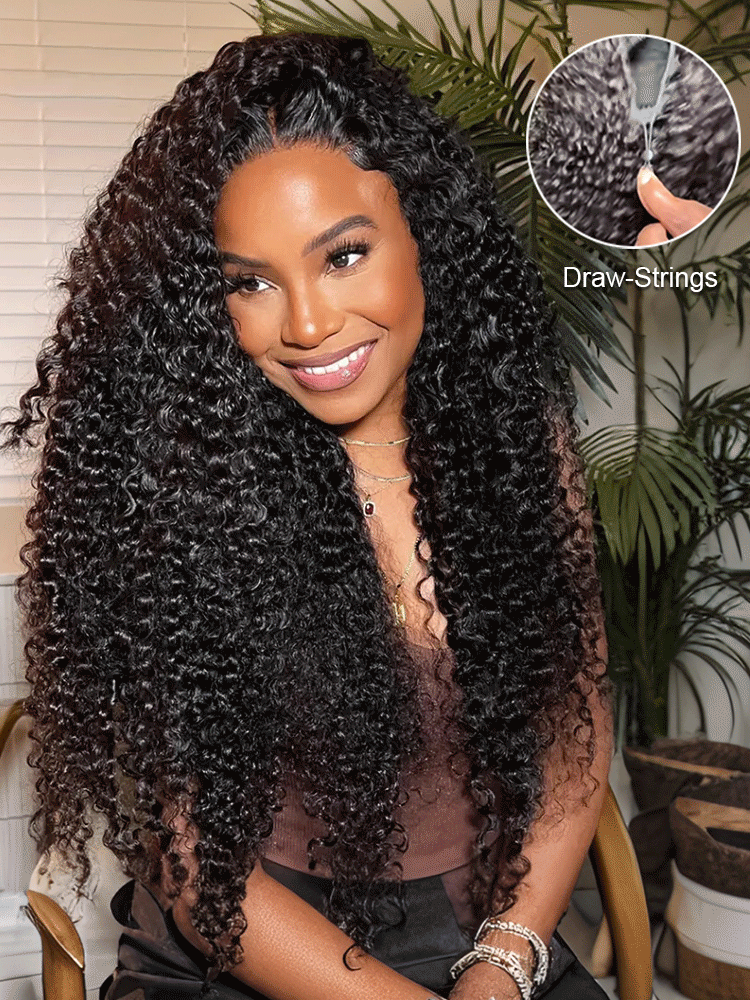 Camila Bleached Knots Glueless Curly Wig 13x6 Lace Front Human Hair Wigs With Drawstring Pre Plucked