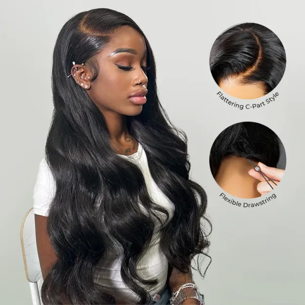 Diana Bleached Knots Glueless Body Wave Wig 13x6 Lace Front Human Hair Wigs With Drawstring Pre Plucked