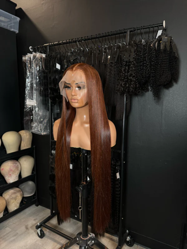 Claire Copper Straight Luxury Custom Wigs