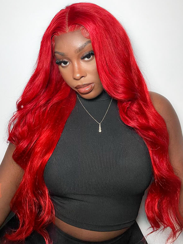 Aria Red Wig Body Wave Wig 13x4 Lace Front Wig Human Hair 