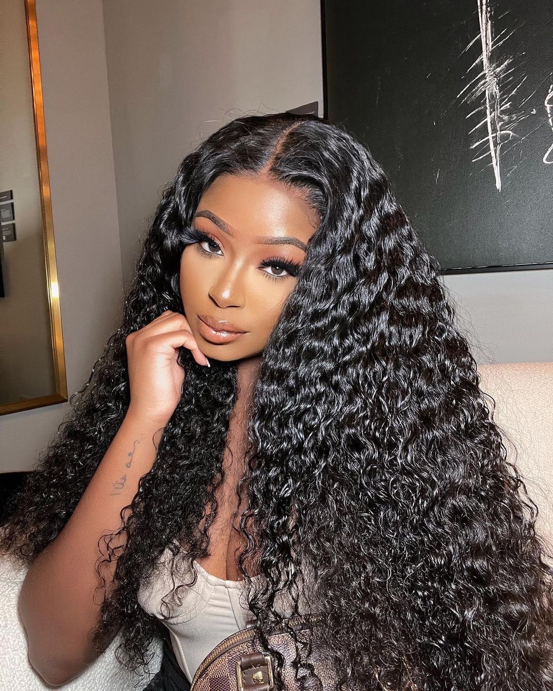 Fiona 13x6 HD Lace Frontal Wigs Bleached Knots Water Wave Glueless Human Hair Wigs Pre Plucked