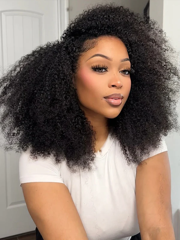 Renee 3 IN 1 Afro Kinky Curly Half Wig Glueless Wig Beginner Friendly with Draw-strings Flip Over Wigs-wigflash