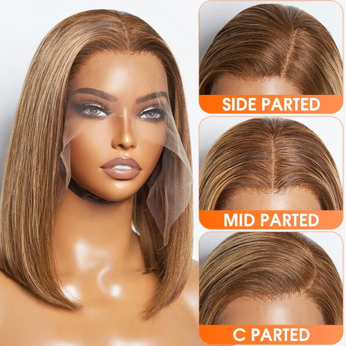Tahlia 13x6 P4/27 Straight Bob Wigs 200% Density Pre-Plucked Glueless Lace Front Wigs Human Hair 5x5 13x4 Short Bob Wigs-wigflash