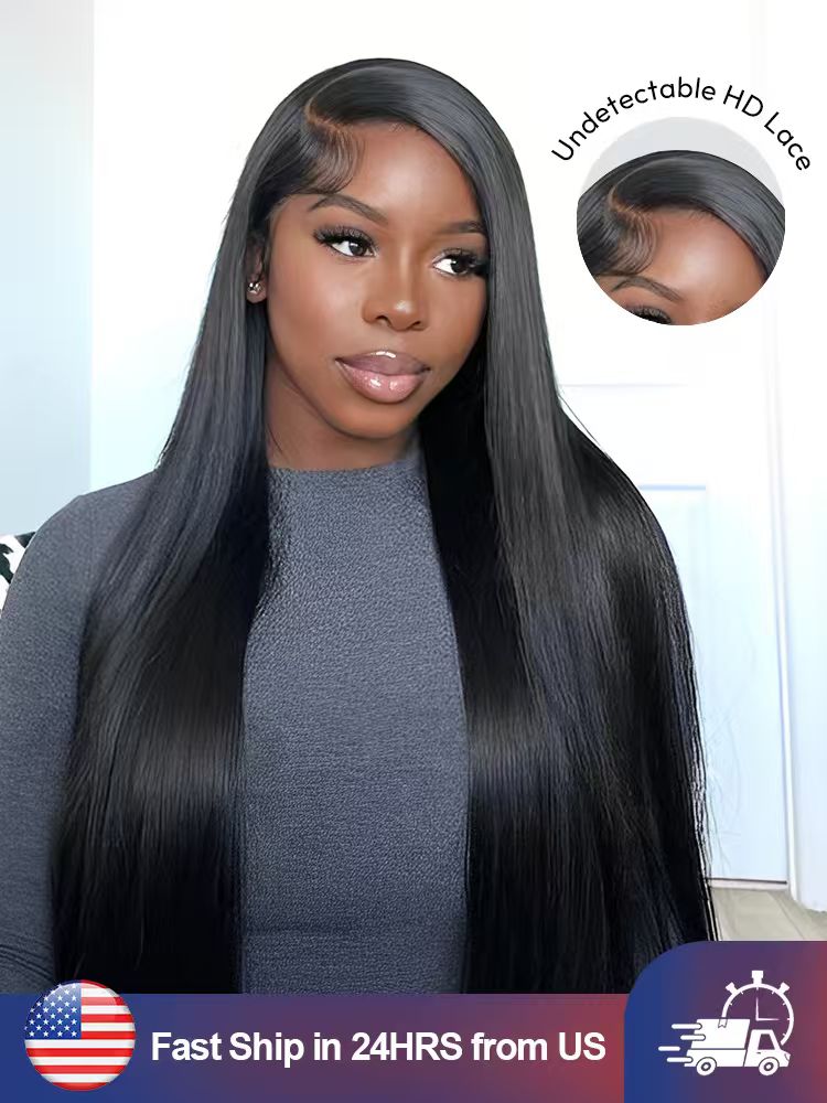 Serena 13x6 Straight Lace Front Wigs Human Hair 180% Transparent Lace Frontal Human Hair Wigs for Women Glueless Wigs Pre Plucked