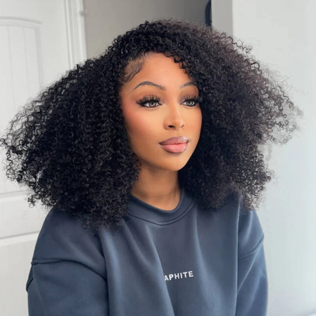 Renee 3 IN 1 Afro Kinky Curly Half Wig Glueless Wig Beginner Friendly with Draw-strings Flip Over Wigs-wigflash