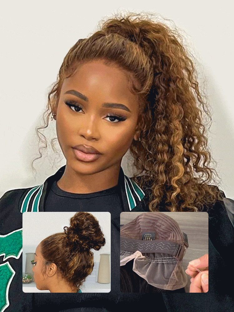 Blaire P4/27 Highlight Water Wave 360 Full Lace Frontal Wigs Pre Plucked Bleached Knots with Drawstring Glueless Wigs-wigflash
