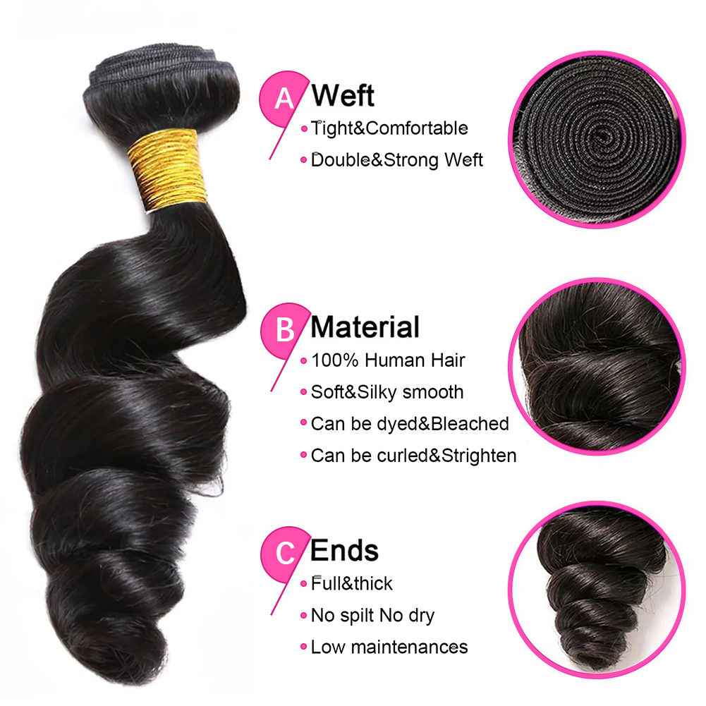 Ivy Loose Wave Bundles 100% Virgin Human Hair Bundles