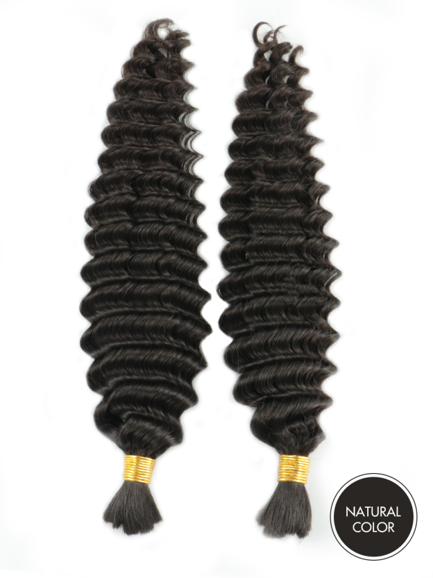 Leah 100% Brazilian Virgin Hair Boho Deep Wave Bulk for Braiding Extensions