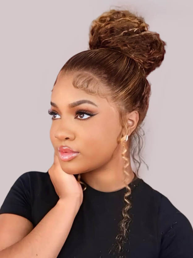 Blaire P4/27 Highlight Water Wave 360 Full Lace Frontal Wigs Pre Plucked Bleached Knots with Drawstring Glueless Wigs-wigflash