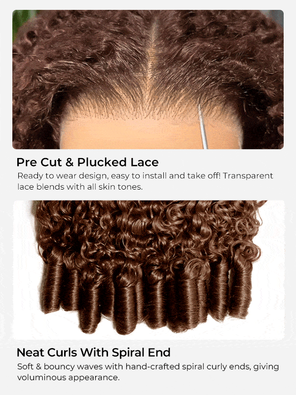 Stella #4 Brown Burmese Curly Wig Bleached Knots Glueless Wigs 13x4 13x6 Lace Front Human Hair Wigs Pre Plucked-wigflash