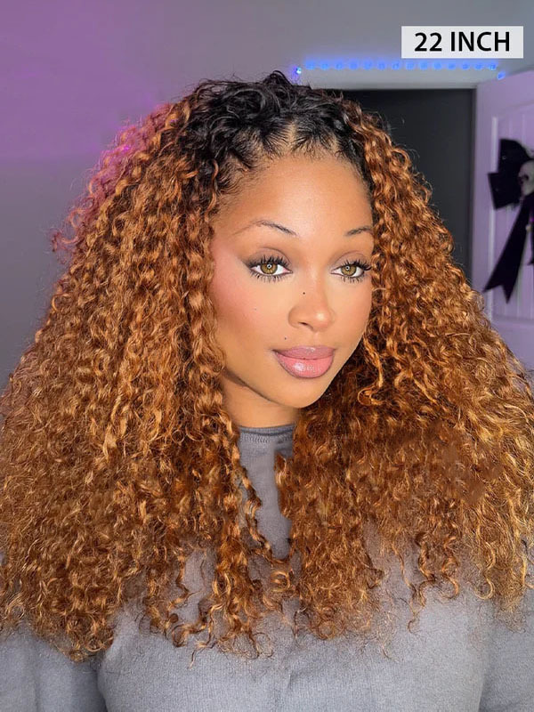 Rihanna 3 IN 1 Blonde Water Wave Half Wig Glueless Wig Beginner Friendly with Draw-strings Flip Over Wigs-wigflash