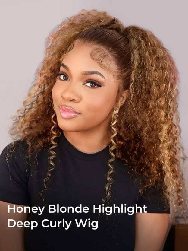 Blaire P4/27 Highlight Water Wave 360 Full Lace Frontal Wigs Pre Plucked Bleached Knots with Drawstring Glueless Wigs-wigflash