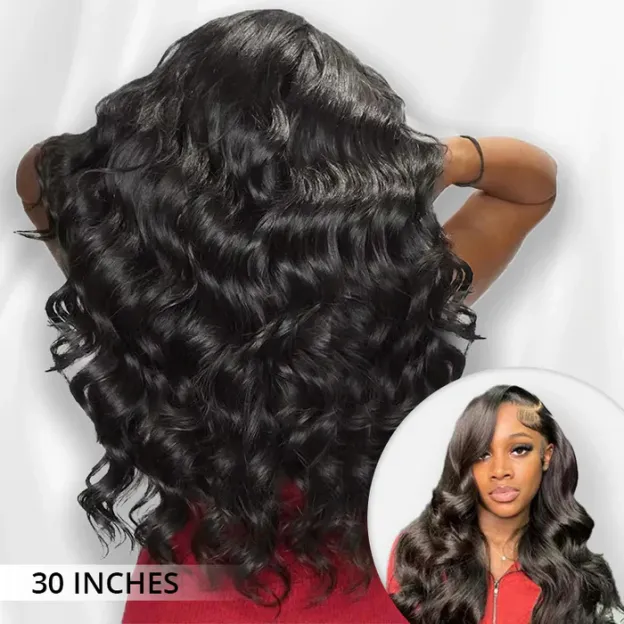 Maeve 13x6 HD Lace Frontal Wigs Bleached Knots Body Wave Glueless Human Hair Wigs Pre Plucked