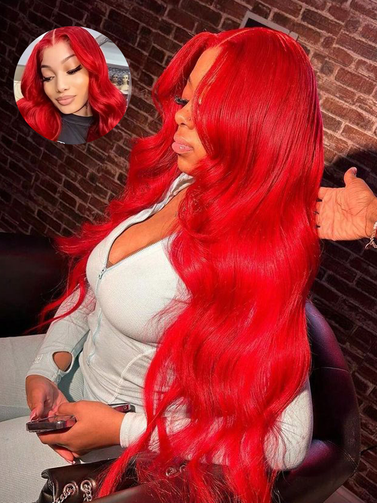 Aria Red Wig Body Wave Wig 13x4 Lace Front Wig Human Hair 