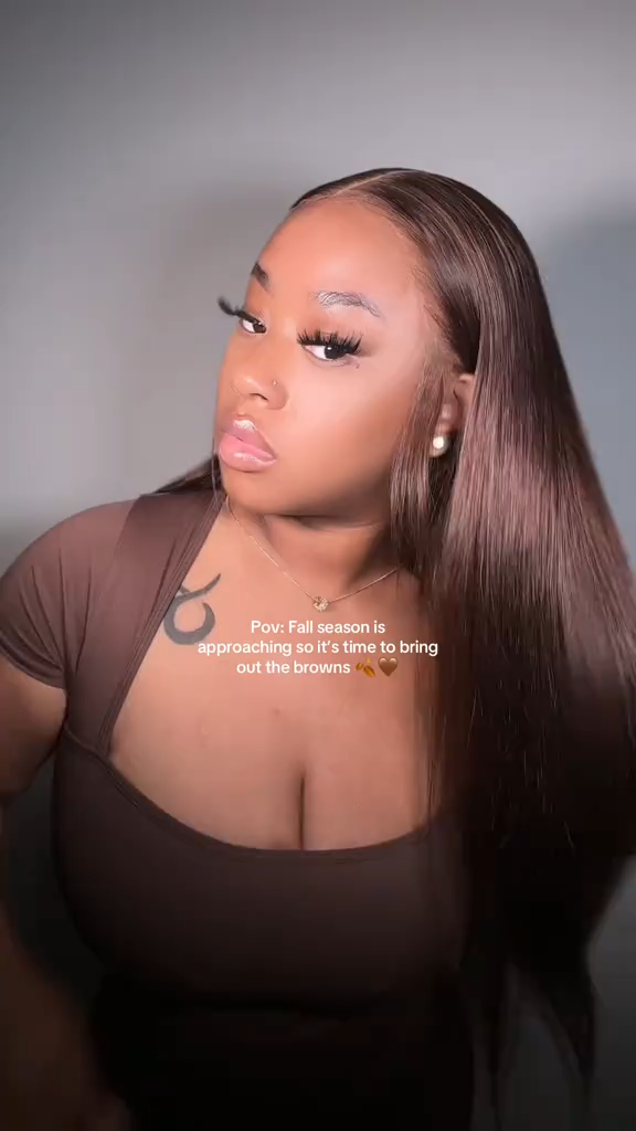 Vera Chocolate Brown Bleached Knots Glueless 13x6 Body Wave Straight Lace Front Human Hair Wigs Pre Plucked with Drawstring