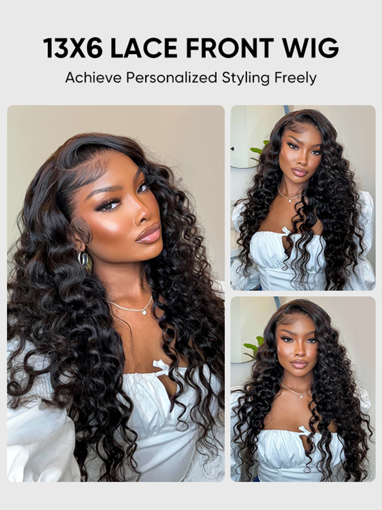 Maya Loose Deep Wave 13x6 Lace front Wig Human Hair Glueless Wigs