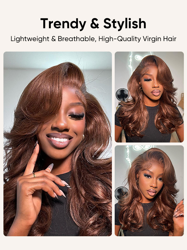 Gale Ginger Body Wave Wigs Reddish Brown Honey Blonde Colored Wigs Red 13x4 Lace Front Human Hair Wigs 