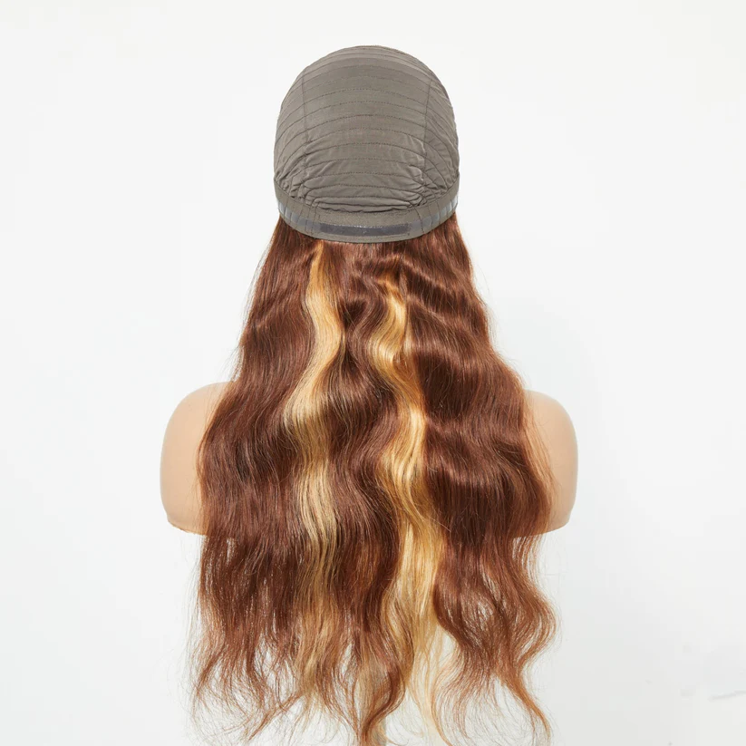 Anna 5x5 Body Wave P4/27 Ready to Go Glueless Human Hair Wigs Pre Bleached Lace Closure Wig with Drawstring-wigflash