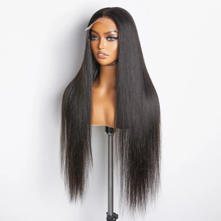 Liv 5x5 Straight Ready to Go Glueless Human Hair Wigs Pre Bleached Lace Closure Wig with Drawstring