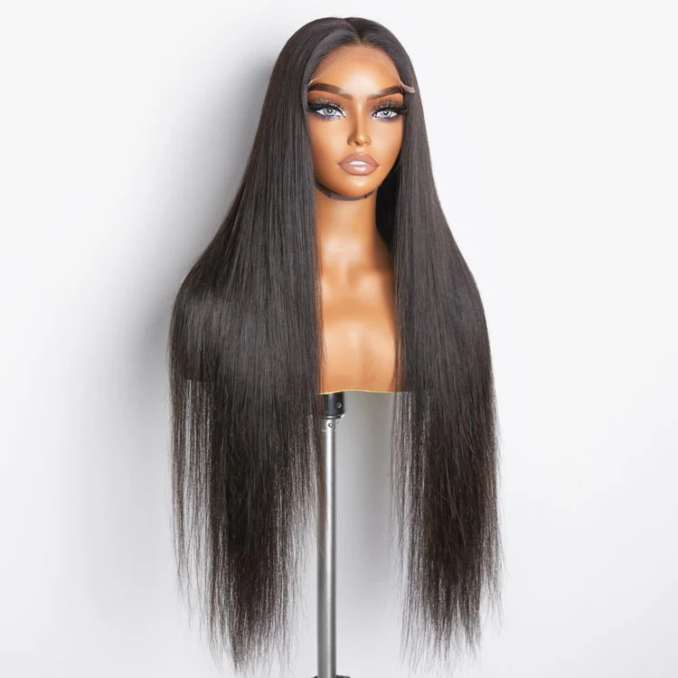 Liv 5x5 Straight Ready to Go Glueless Human Hair Wigs Pre Bleached Lace Closure Wig with Drawstring