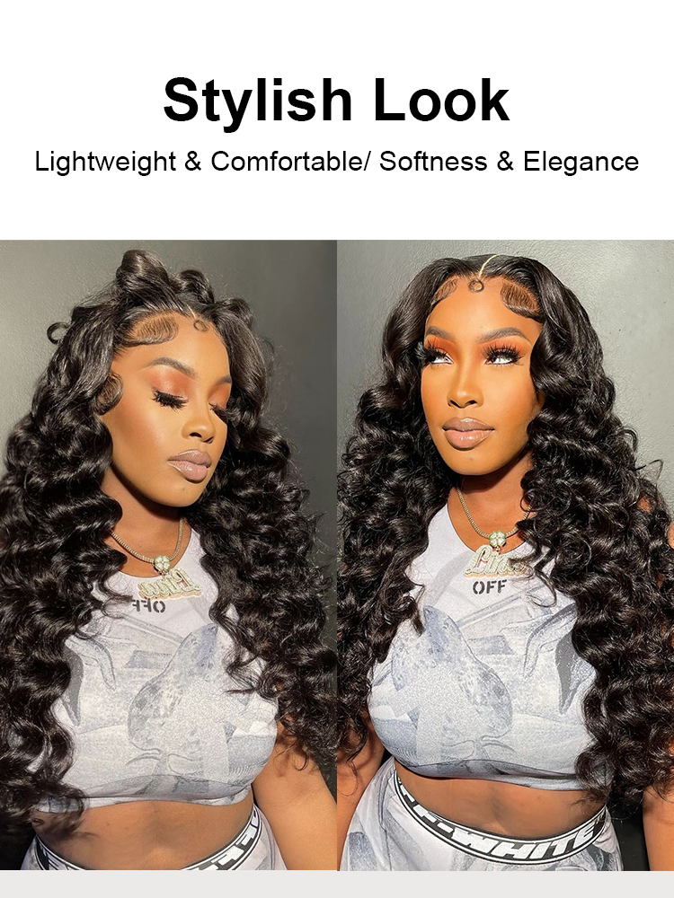 Maya Loose Deep Wave 13x6 Lace front Wig Human Hair Glueless Wigs