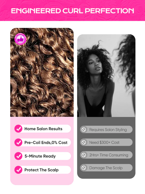 Zendaya 3 IN 1 P4/27 Hightlight Burmese Curly Half Wig Glueless Wig Beginner Friendly with Draw-strings Flip Over Wigs-wigflash