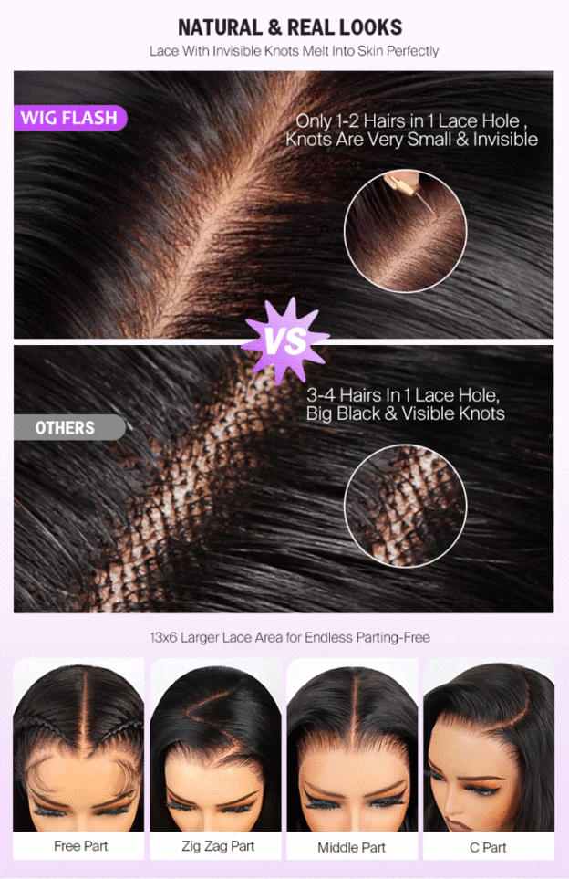 Harlow 13x6 Bleached Knots Glueless Burmese Curly Wig With Drawstring 250% Density Ready to Wear Wigs Human Hair Pre Plucked 13x4 Lace Front Wig-wigflash