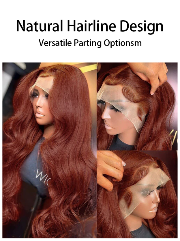 Bella Reddish Brown Body Wave Wig 13x4 Lace Front Human Hair Wigs