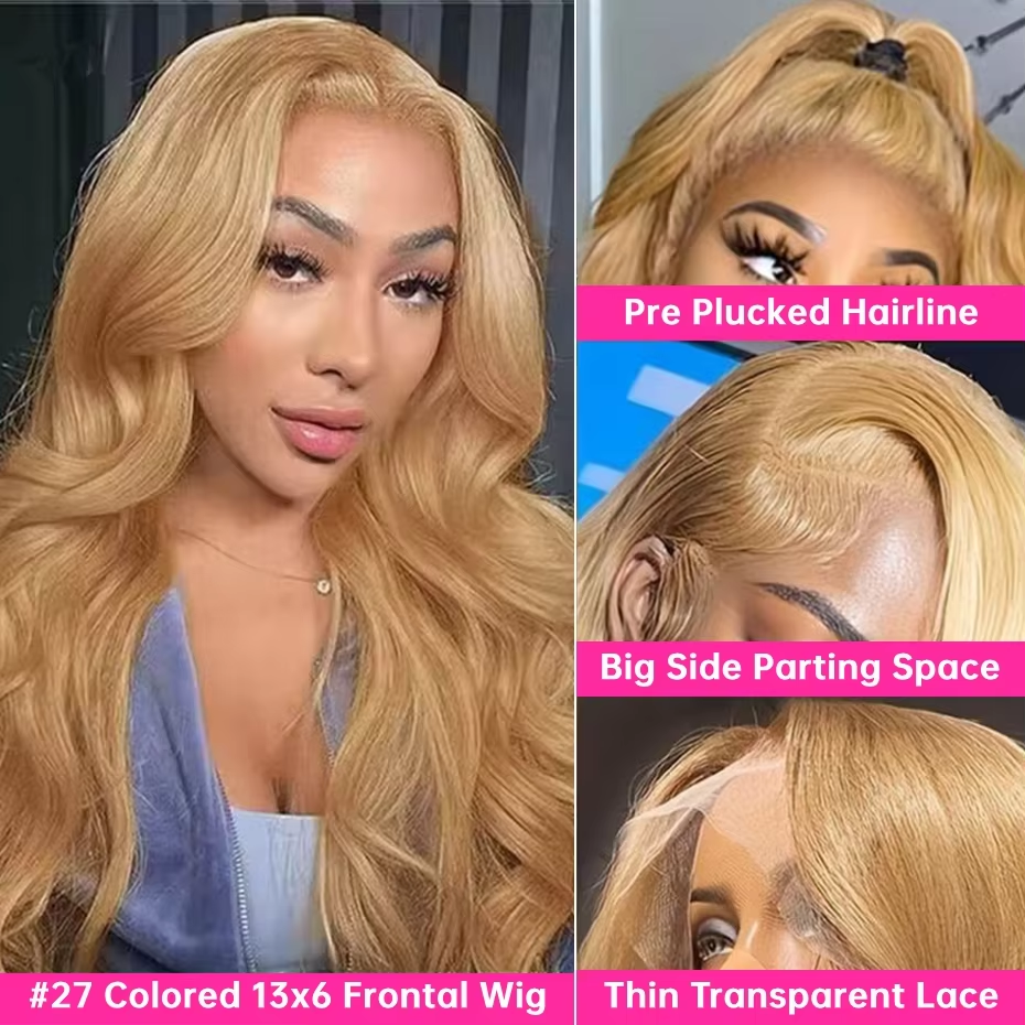 Amber #27 Body Wave 13x6 Lace Front Human Hair Wigs