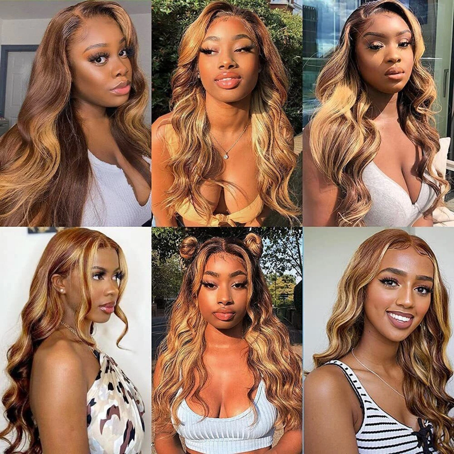 Anna 5x5 Body Wave P4/27 Ready to Go Glueless Human Hair Wigs Pre Bleached Lace Closure Wig with Drawstring-wigflash
