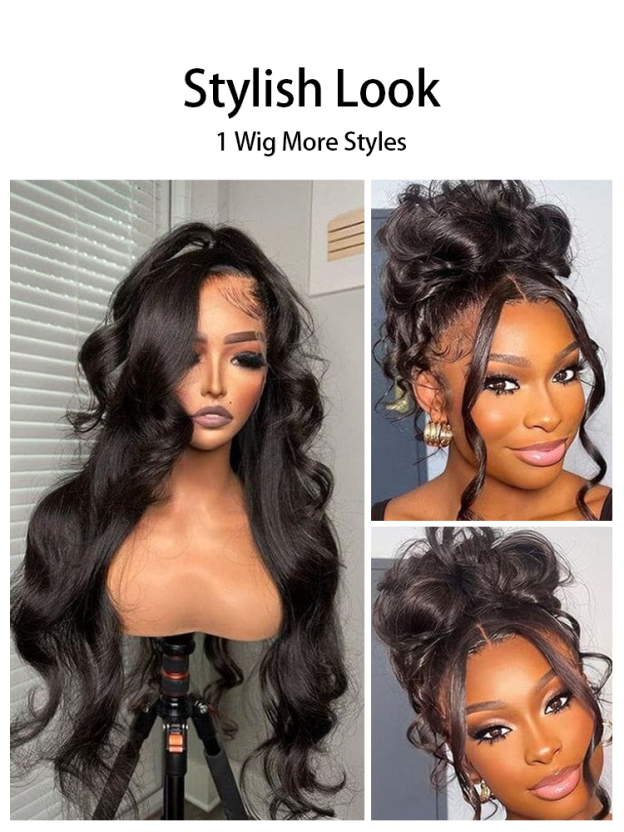 Anya Body Wave 360 Full Lace Frontal Wigs Pre Plucked Bleached Knots with Drawstring Glueless Wigs