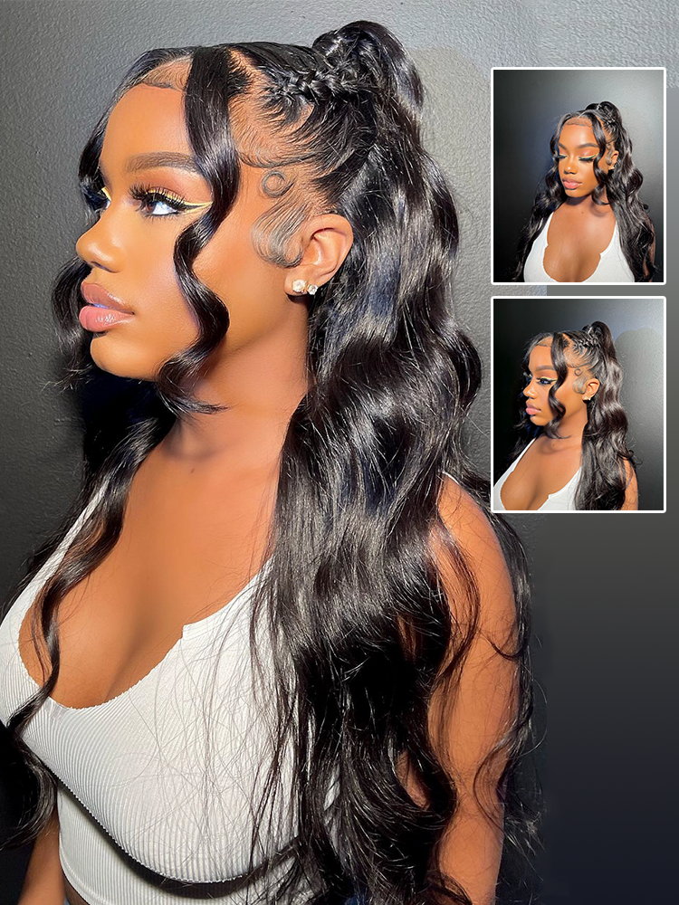 Anya Body Wave 360 Full Lace Frontal Wigs Pre Plucked Bleached Knots with Drawstring Glueless Wigs
