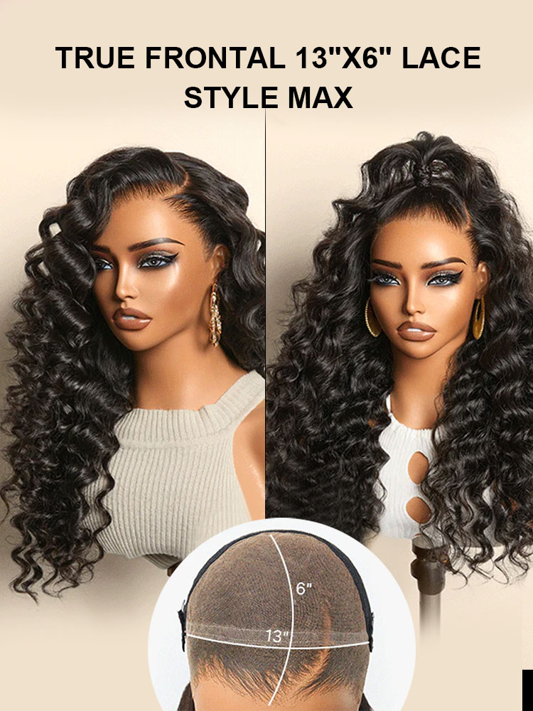 Ariana 250 Density Bleached Knots Glueless Deep Wave 13x6 Lace Front Human Hair Wigs With Drawstring Pre Plucked
