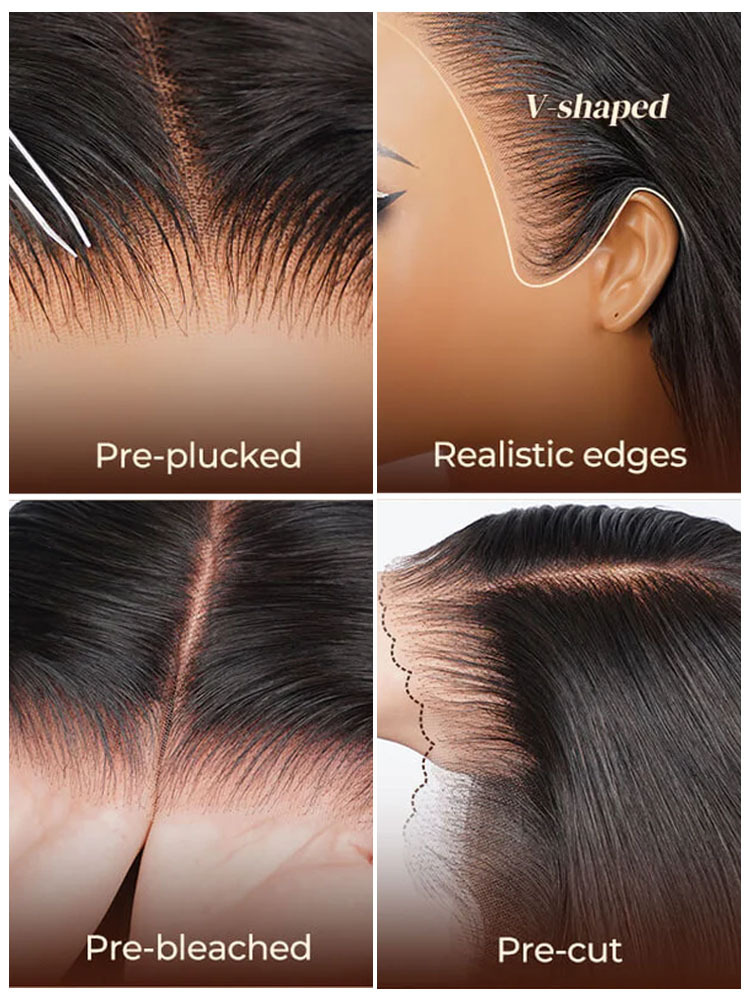 Ariana 250 Density Bleached Knots Glueless Deep Wave 13x6 Lace Front Human Hair Wigs With Drawstring Pre Plucked