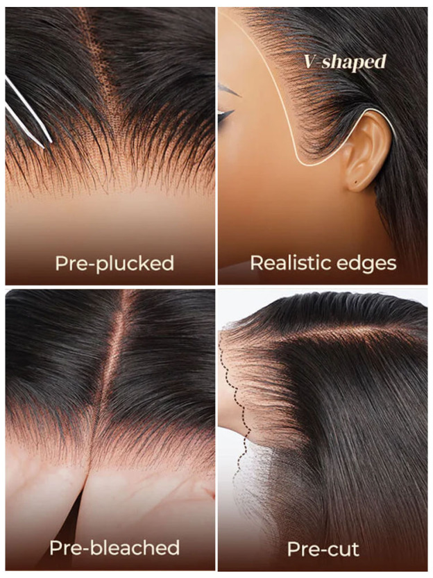 Ariana 250 Density Bleached Knots Glueless Deep Wave 13x6 Lace Front Human Hair Wigs With Drawstring Pre Plucked