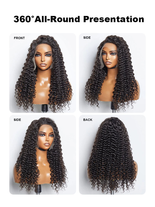 Ariana 250 Density Bleached Knots Glueless Deep Wave 13x6 Lace Front Human Hair Wigs With Drawstring Pre Plucked