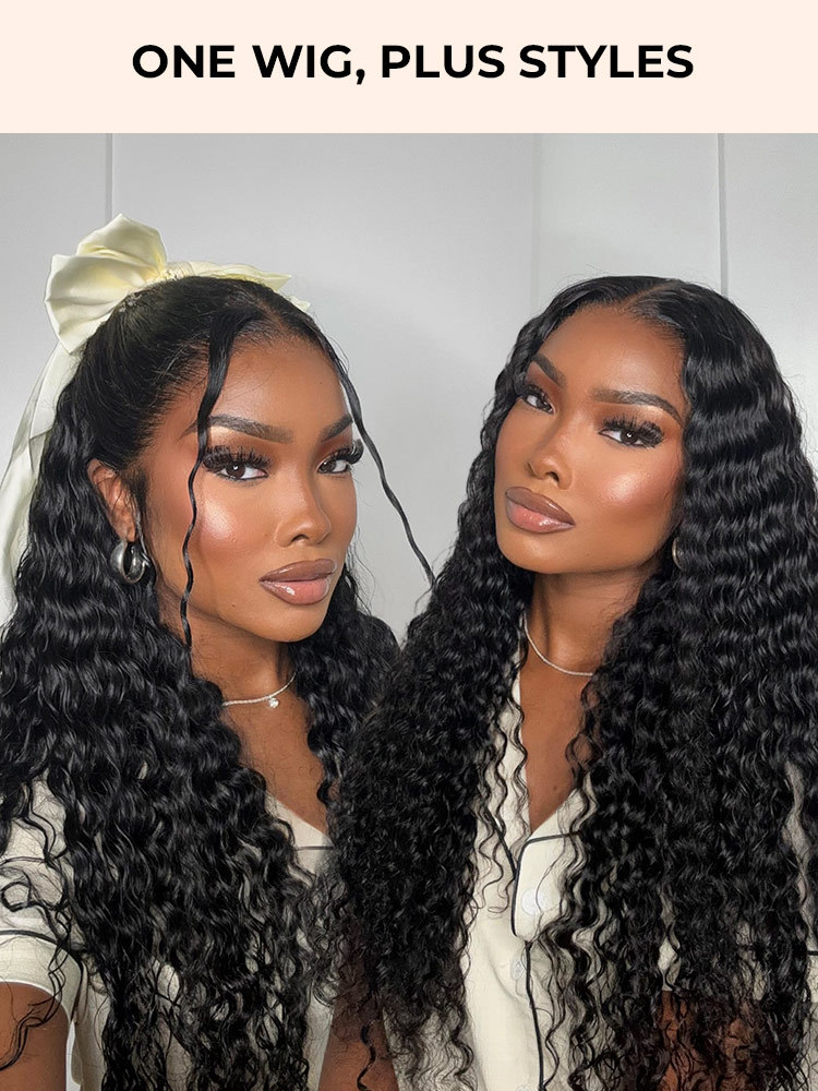 Ariana 250 Density Bleached Knots Glueless Deep Wave 13x6 Lace Front Human Hair Wigs With Drawstring Pre Plucked