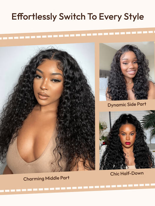 Ariana 250 Density Bleached Knots Glueless Deep Wave 13x6 Lace Front Human Hair Wigs With Drawstring Pre Plucked