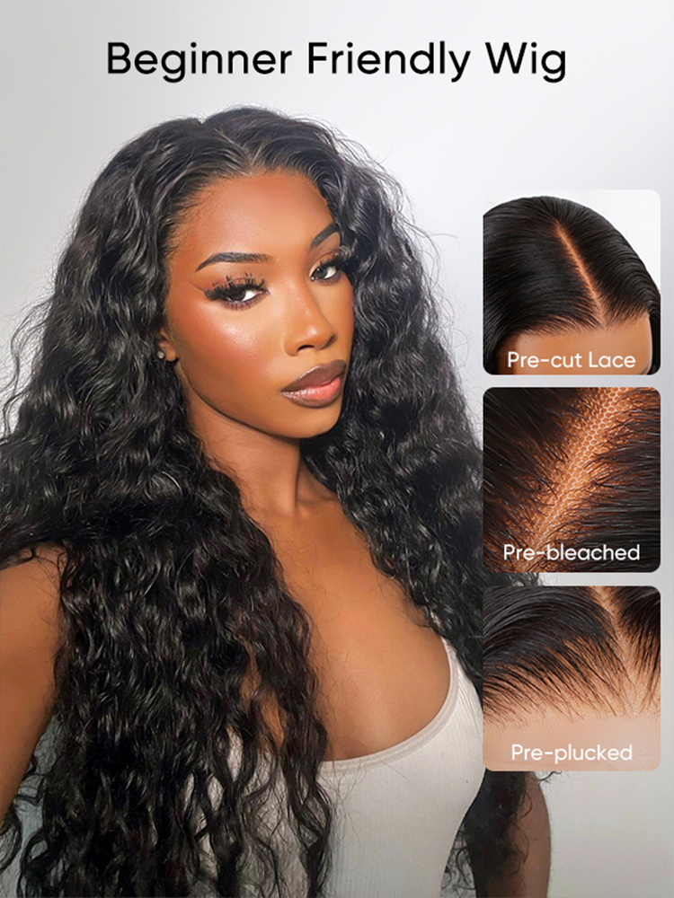 Ariana Bleached Knots Glueless Deep Wave 13x6 Lace Front Human Hair Wigs Pre Plucked