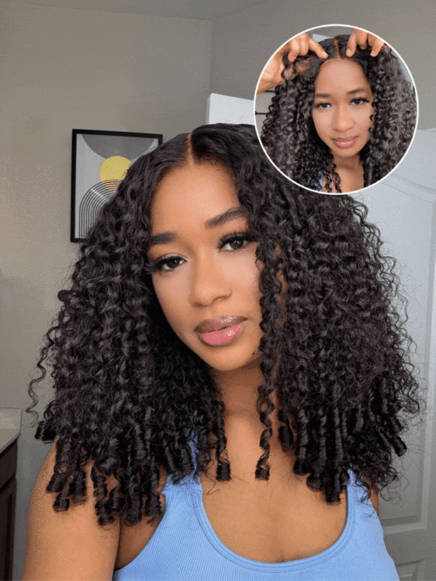 Holly 13x6 HD Lace Frontal Wigs Bleached Knots Burmese Curly Glueless Human Hair Wigs Pre Plucked