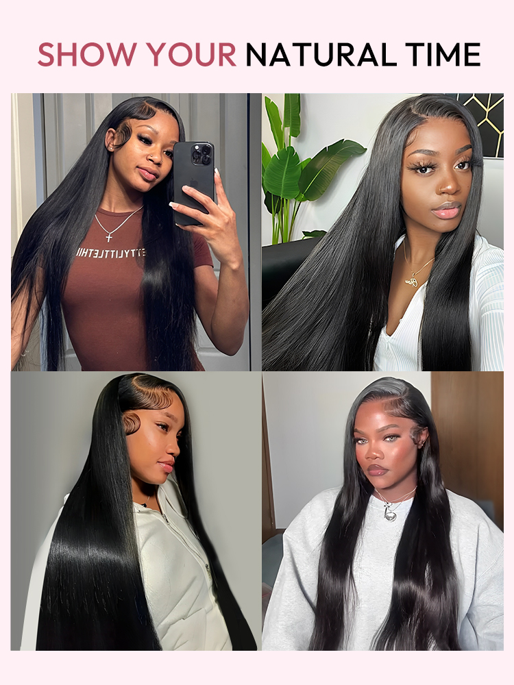 Cleo 13x6 HD Lace Frontal Wigs Bleached Knots Straight Glueless Human Hair Wigs Pre Plucked