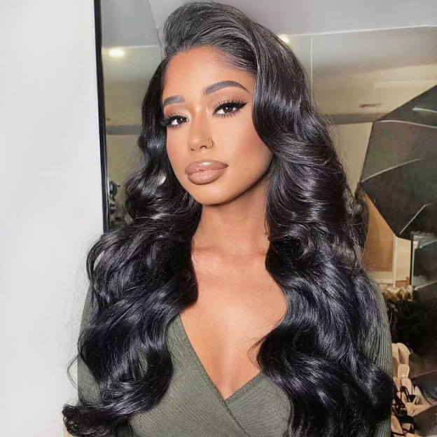 Emma 5x5 Body Wave Ready to Go Glueless Human Hair Wigs Pre Bleached Lace Closure Wig with Drawstring-wigflash