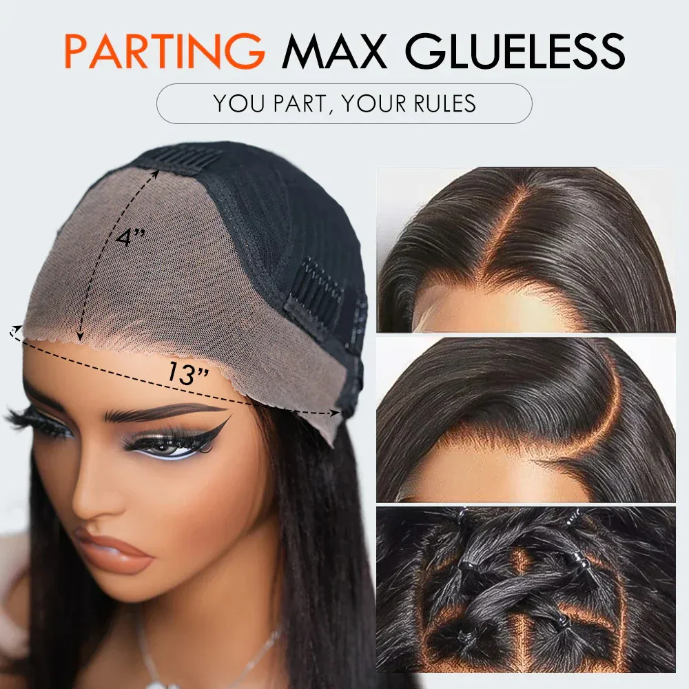 Diana Bleached Knots Glueless Body Wave Wig 13x6 Lace Front Human Hair Wigs With Drawstring Pre Plucked