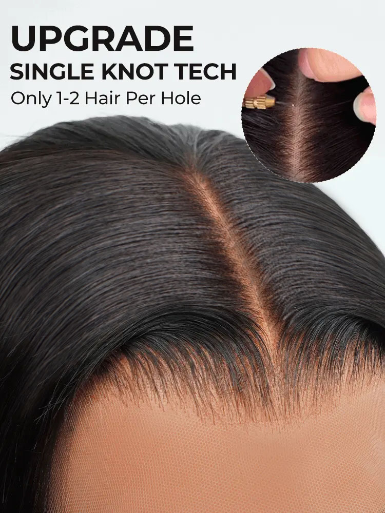 Elena 13x6 Bleached Knots Glueless Straight Lace Front Wigs With Drawstring 250% Density Ready to Wear Wigs Human Hair Pre Plucked