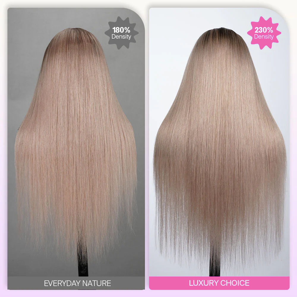 Elizabeth Ash Blonde Ombre Bleached Knots Glueless 13x6 Body Wave Straight Lace Front Human Hair Wigs Pre Plucked with Drawstring-wigflash